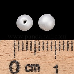 つや消しプラスチック製模造真珠ビーズ  ラウンド  ホワイト  4mm  穴：1mm&nbsp;KY-F022-4mm-01