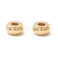 202ステンレスビーズ  ディスク/フラットラウンド  18KGP本金メッキ  4x2mm  穴：1.5mm&nbsp;X-STAS-P297-01B