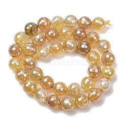 Electroplated Natural Agate Beads Strands&nbsp;G-B191-A07-10mm-08