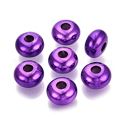 バレンタインデー UVメッキ 不透明アクリル ヨーロピアンビーズ  大穴ビーズ  虹色の  ロンデル  ミックスカラー  14x8mm  穴：4.8mm&nbsp;PACR-T017-19M-M5