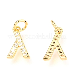 Brass Micro Pave Cubic Zirconia Charms&nbsp;ZIRC-O037-01G