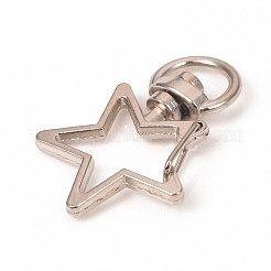 Star Shape Zinc Alloy Swivel Lobster Clasps&nbsp;LS-IFIN-WH0053-02P