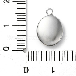 304ステンレススチールアクリルパーツ  模造シェル付  プラチナ  オーバル  15.5x11.5x4mm  穴：1.8mm&nbsp;LS-STAS-M091-02E-P