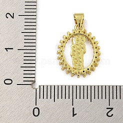 Rack Plating Brass Micro Pave Cubic Zirconia Pendants&nbsp;KK-C074-58G-03