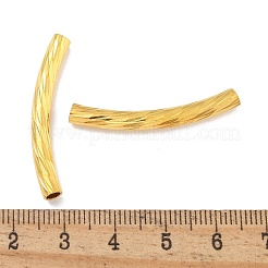 真鍮製カーブチューブビーズ  カドミウムフリー＆鉛フリー  ゴールドカラー  35x4mm  穴：2.5mm&nbsp;KK-B120-01F-G