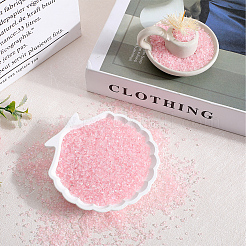 透明電気めっきの砕いたガラス工芸品  ABカラーメッキ  不規則なガラスチップ  ネイルアート用 diy 花瓶フィラー  ピンク  1.5~2x1.5~2mm  200 G /ボックス&nbsp;GLAA-SC0001-98A-03