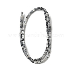 天然石ネットストーンビーズ連売り  キューブ  3~4x3~4x3~4mm  穴：0.7mm  約116個/連  15.20''（38.6センチメートル）&nbsp;G-I326-02