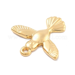 304ステンレスペンダント  PVD真空メッキ  鳥のチャーム  18KGP本金メッキ  17x17x2mm  穴：1.2mm&nbsp;STAS-R155-003G