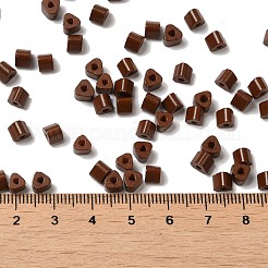 ベーキングペイント ガラスビーズ  セイロン  三角穴  trangle  サドルブラウン  5x5x4mm  穴：1.3mm  3150個/ポンド&nbsp;SEED-H002-K-D312