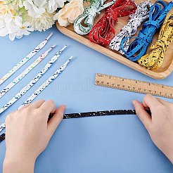 8組8色のポリエステル製フラット靴ひも  靴の装飾  ミックスカラー  1200x9x1mm  1ペア/カラー&nbsp;FIND-GO0002-82