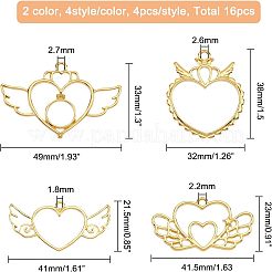 16Pcs 4 Style Alloy Open Back Bezel Big Pendants&nbsp;FIND-OC0001-65