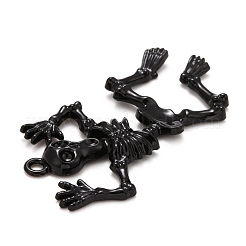 ハロウィーン合金ペンダント  スケルトン  電気泳動黒  49x27x3.5mm  穴：2mm&nbsp;FIND-B007-01EB