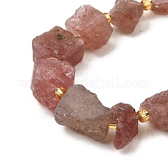 Raw Rough Natural Strawberry Quartz Beads Strands&nbsp;G-Z087-A09