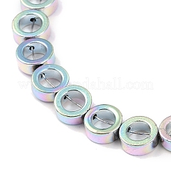 ベーキングペイント合成非磁性ヘマタイトビーズ連売り  フラットラウンド  カラフル  8x3mm  穴：1mm  約49~51個/連  15.55~16.14''（39.5~41センチメートル）&nbsp;G-A234-H03-01B