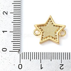 ラックメッキ真鍮マイクロパヴェクリアキュービックジルコニアスターコネクタチャーム  合成オパールと  18KGP本金メッキ  長持ちメッキ  鉛フリー＆カドミウムフリー  ライトシーグリーン  15x16x3mm  穴：1.8mm&nbsp;KK-K385-097G