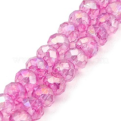Spray Painted Imitation Jade Glass Beads Strands&nbsp;GLAA-P058-01B
