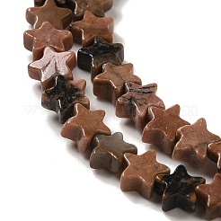 天然石ロードナイトビーズ連売り  スター  6x5.5x2mm  穴：0.8mm  約75個/連  14.57インチ（37cm）&nbsp;G-G085-B16-02