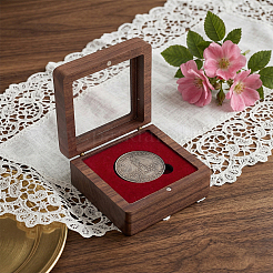 Wood Badge Packing Magnetic Boxes with Acrylic Visible Window Lid&nbsp;CON-WH0095-239A-02