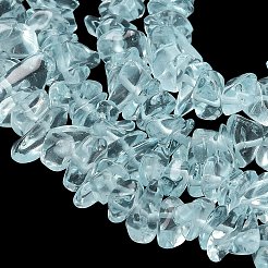 Imitation Aquamarine Glass Chip Beads Strands&nbsp;GLAA-C041-01