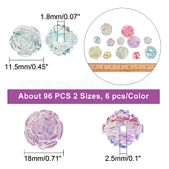 96Pcs 2 Style Transparent Acrylic Beads&nbsp;TACR-AR0001-06