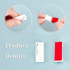 鉄ピン付きプラスチック粘着バックバーピン120個  ID名札やクラフト用  ホワイト  12x30x6mm&nbsp;FIND-PH0018-41B
