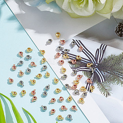 60Pcs 3 Colors Brass Crimp Beads&nbsp;KK-AR0003-60