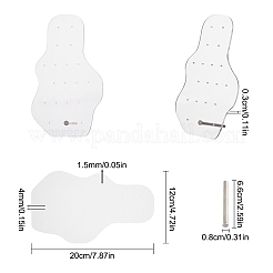 アクリルイヤリングディスプレイフレーム  アイロンホルダー付き  透明  20x12x0.3cm  穴：1.5mmと4mm&nbsp;EDIS-SC0001-03A
