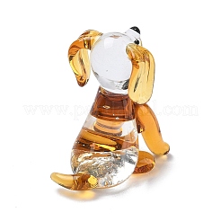 Handmade Lampwork Dog Display Decorations&nbsp;LAMP-F043-10B