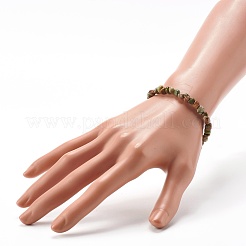 Natural Rhyolite Jasper Chip Beads Bracelet for Girl Women&nbsp;BJEW-JB06748-11