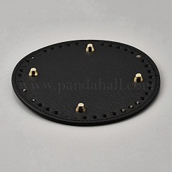 イミテーションレザーバッグボトムス  フラットラウンド  DIYかぎ針編みバッグ作り  ゴールドカラー  ブラック  150x10mm  穴：5mm&nbsp;LS-FIND-WH20006-81D
