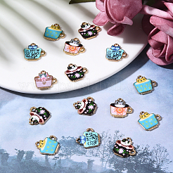 50pcs 5 Style Zinc Alloy Enamel Pendants&nbsp;PALLOY-CJ0001-146
