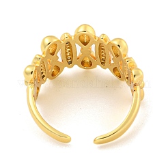 Bowknot & Horse Eye Clear Cubic Zirconia Open Cuff Ring&nbsp;RJEW-L121-001G