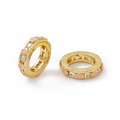 Rack Plating Brass Enamel Cubic Zirconia Linking Rings&nbsp;KK-M231-25G-B