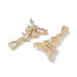 Brass Micro Pave Clear Cubic Zirconia Pendants&nbsp;KK-S367-10A