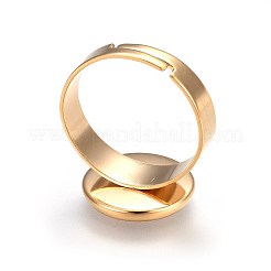 Ion Plating(IP) Adjustable 201 Stainless Steel Finger Rings Components&nbsp;STAS-G187-01G-12mm