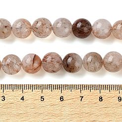 Natural Black Gold Rutilated Quartz Beads Strands&nbsp;G-C268-B02-03