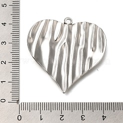 304ステンレスペンダント  ハートチャーム  ステンレス鋼色  39.5x38.5x4mm  穴：2mm&nbsp;STAS-H225-09P