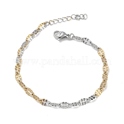 304 Stainless Steel Dapped Chains Bracelets for Women&nbsp;BJEW-D466-08A-GP