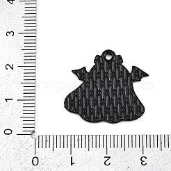 ハロウィンアロイエナメルペンダント  ブラック  ゴースト  22x23x1mm  穴：1.6mm&nbsp;ENAM-P259-01J-EB