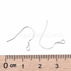 925スターリングシルバーピアスフック  スタンプ925個付き  銀  15x18x1.3mm  穴：1.5mm  24ゲージ  ピン：0.5mm&nbsp;STER-K167-049B-S