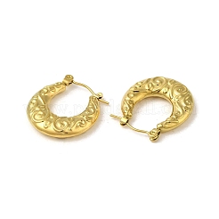 女性用304ステンレスフープピアス  バッグ形状  ゴールドカラー  22x3.8mm&nbsp;EJEW-B054-07G