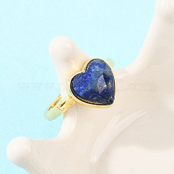 Natural Lapis Lazuli Finger Rings with Brass Findings&nbsp;G-H353-03G-02