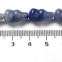染色・加熱された天然ブルーアベンチュリンビーズ連売り  ヒョウタン  14.5~15x8~8.5mm  穴：1.2mm  約13個/連  7.32~7.40インチ（18.6~18.8cm）&nbsp;G-P528-G03-01