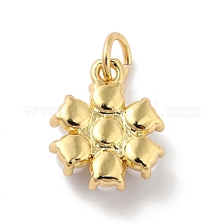ラックメッキ真鍮チャーム  パール付き  カドミウムフリー＆鉛フリー  花  18KGP本金メッキ  12.5x10.5x4mm  穴：3.6mm&nbsp;X-KK-A160-23G