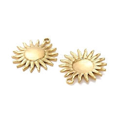 304ステンレスペンダント  太陽  イオンプレーティング（ip）  18KGP本金メッキ  28x25x3mm  穴：2.5mm&nbsp;STAS-C152-17G