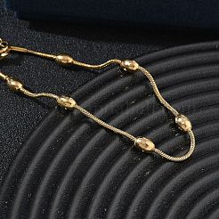 304 Stainless Steel Oval Round Snake Chain Bracelets&nbsp;SA-CBA2696-15G