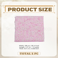 1.5ヤードのポリエステル花柄生地  服飾材料  DIYクラフト用品  ピンク  1680x0.1mm&nbsp;DIY-LP0006-03B