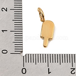 304ステンレススチールラインストーンペンダント  アイスクリームのチャーム  ゴールドカラー  13x6.5x2mm  穴：6mm&nbsp;RB-CBAC900-07G