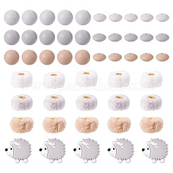 Silicone Focal Beads and Velvet Imitation Fur European Beads&nbsp;DIY-TA0013-50