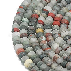 天然のアフリカブラッドストーンビーズ連売り  艶消し  ロンデル  6x4mm  穴：1mm  約93~96個/連  14.57~14.76インチ（37~37.5cm）&nbsp;G-P575-A55-6x4mm